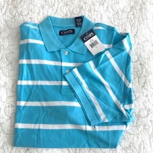 Chaps Blue and White Striped Polo